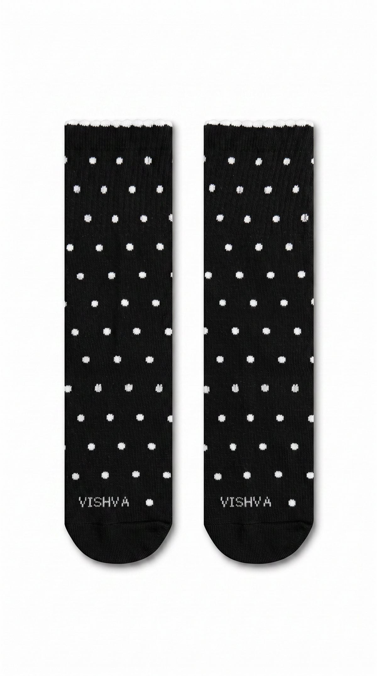 Calceta Negra Polka Dot con Olan
