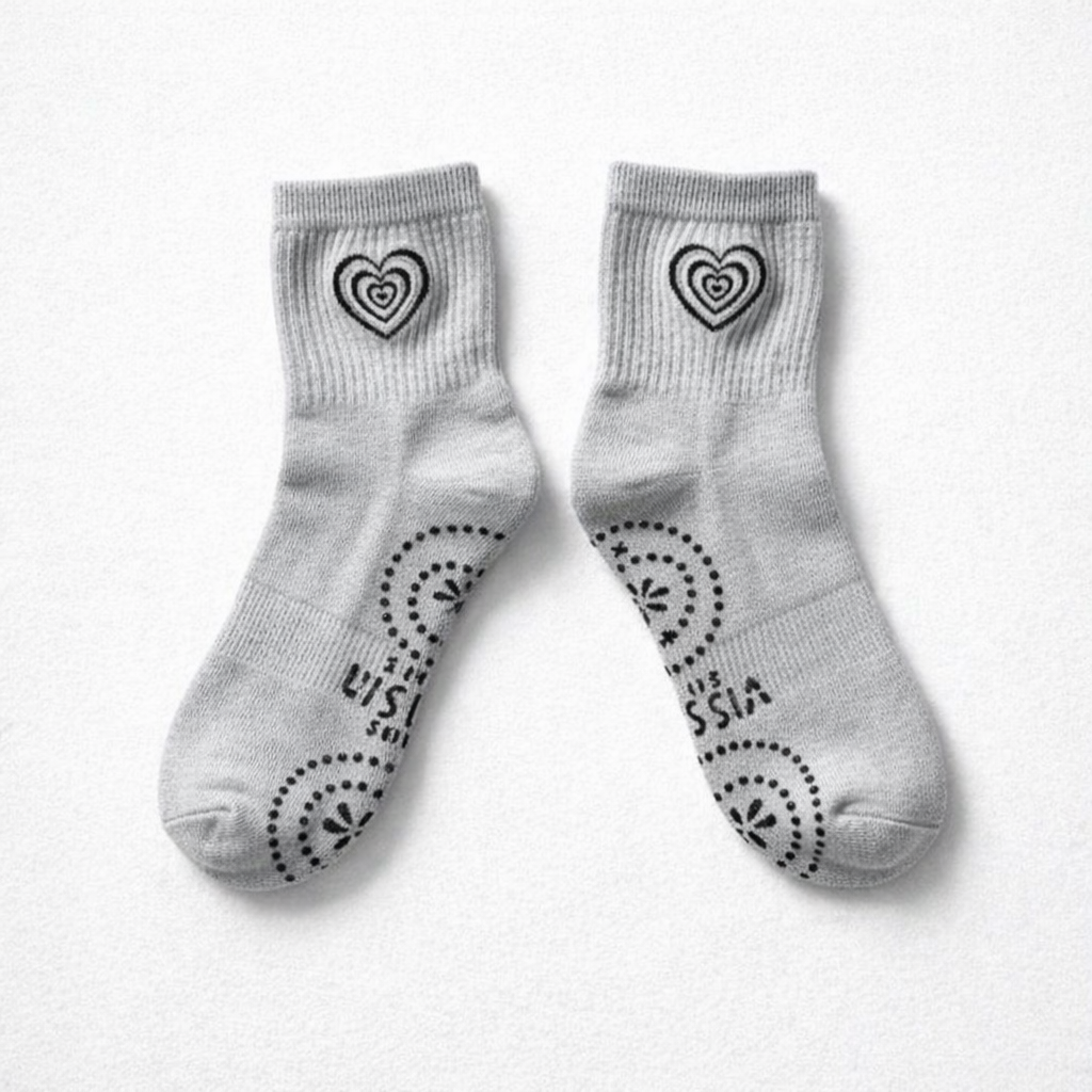 Calceta heart bordado