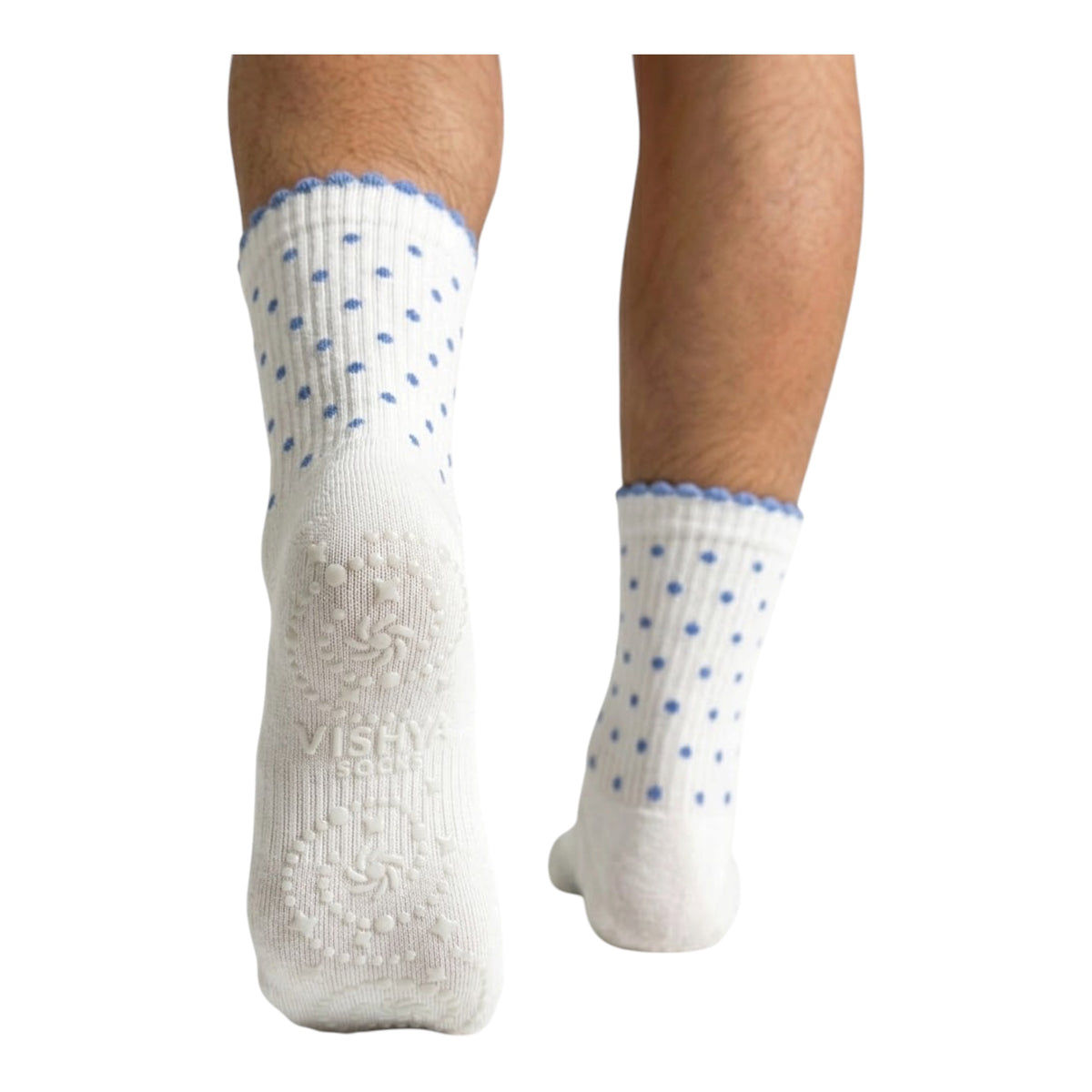 Calceta Blanca Polka Dot con Olan