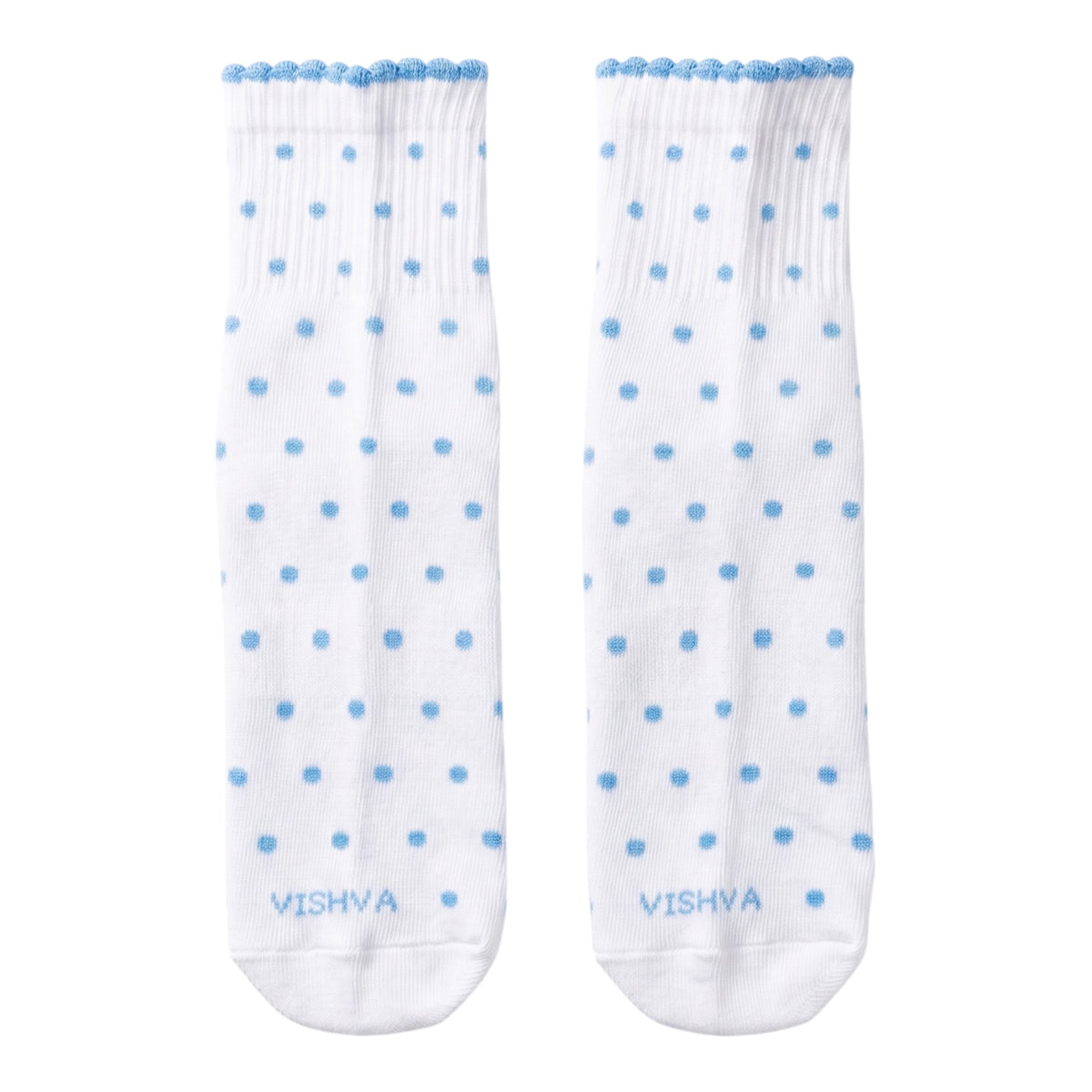 Calceta Blanca Polka Dot con Olan