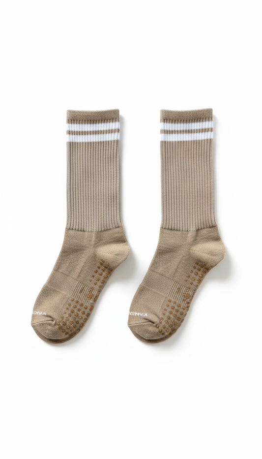 Calceta antideslizante beige Vishva Essence