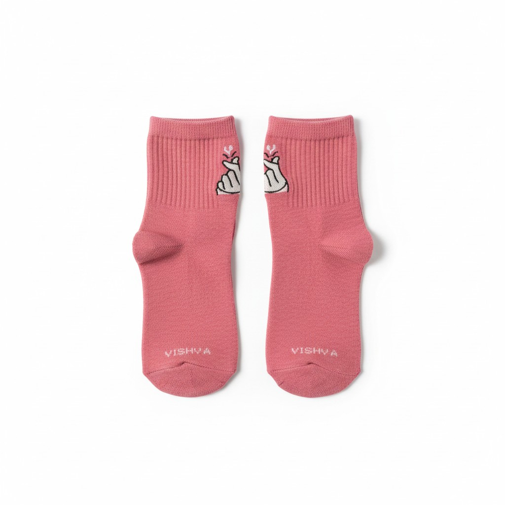 Calceta finger heart bordado